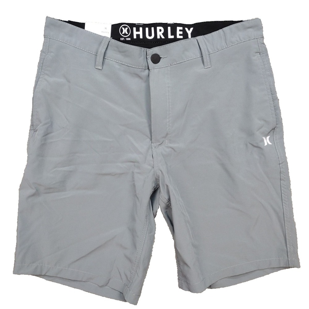 NEW Hurley Men's Hybrid Walking Shorts Gray Size 32 Knee Length at 20" NOS